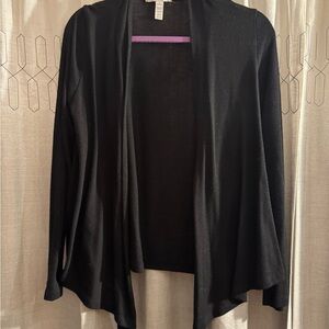 Ambiance Black Open Front Cardigan